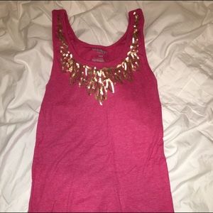Pink and gold tank